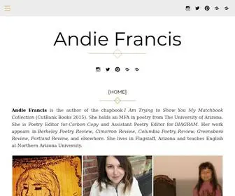 Andiefrancis.com(Andie Francis) Screenshot