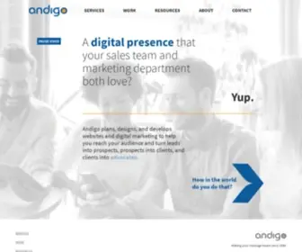 Andigo.com(Website development and digital marketing strategy specialists since 1996. Message) Screenshot