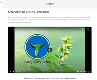 Andjulaviaries.com(Andjul Aviaries) Screenshot
