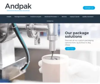 Andpak.com(Innovative Packaging Solutions) Screenshot