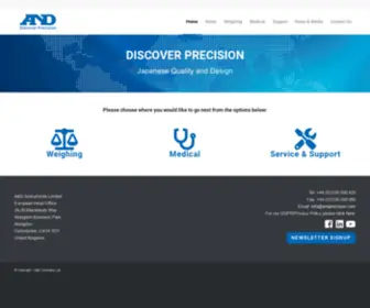 Andprecision.com(A&D Instruments UK) Screenshot