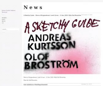 Andreaskurtsson.se(Home of artist Andreas Kurtsson) Screenshot