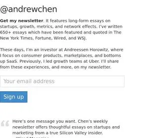 Andrewchen.co(Essays on network effects) Screenshot