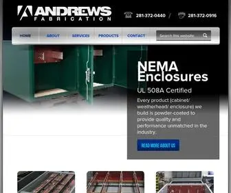 Andrewsfabrication.com(Custom NEMA Enclosures) Screenshot