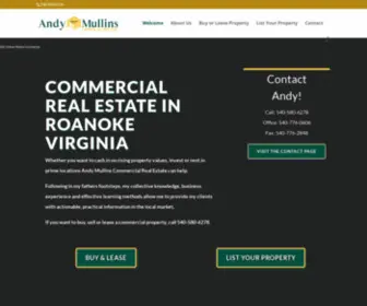 Andymullinscommercial.com(Andy Mullins commercial real estate and property leasing in Roanoke Virginia) Screenshot