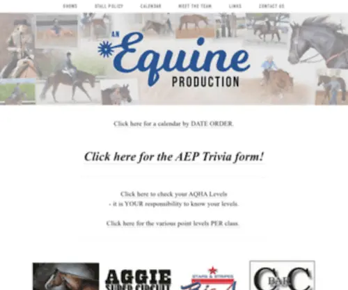 Anequineproduction.com(An Equine Production) Screenshot