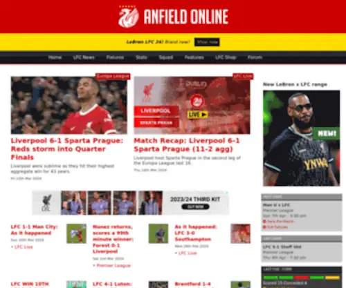 Anfield-Online.co.uk(Anfield Online LFC Website) Screenshot