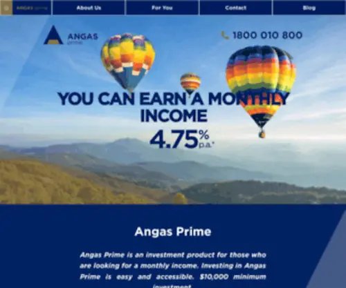 Angasprime.com.au(4.95% p.a. paid monthly) Screenshot