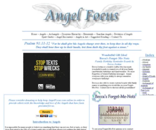 Angelfocus.com(Focus on Angels) Screenshot