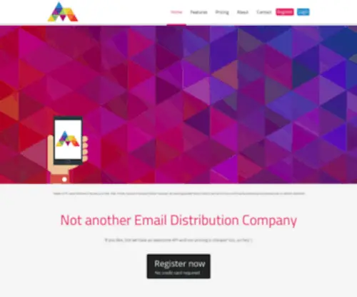 Angelmail.co.uk(Email Distribution Cloud Platform & API) Screenshot