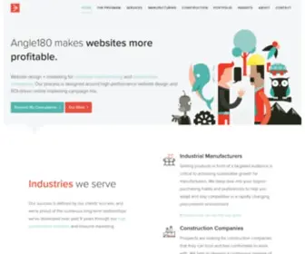 Angle180.com(Web Design & Marketing for Manufacturers and Construction Companies) Screenshot