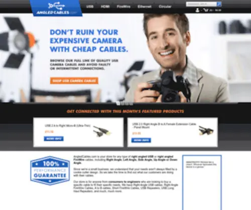 Angledcables.com(Right Angle USB) Screenshot
