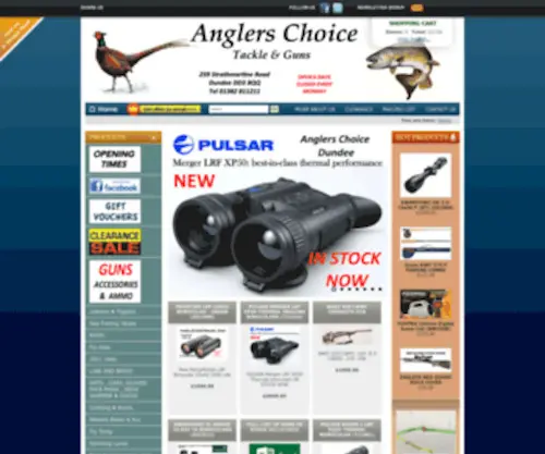 Anglerschoice.co.uk(Anglers choice tackle and guns suppling dundee tayside and angus we have the largest selection of fishing tackle in the north east coast by far catering for game angler & sea angler with fresh and frozen baits for both and also carry a large amount of guns) Screenshot