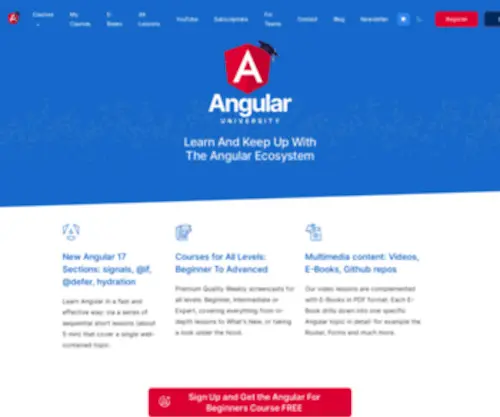 Angular-University.io(Angular University) Screenshot