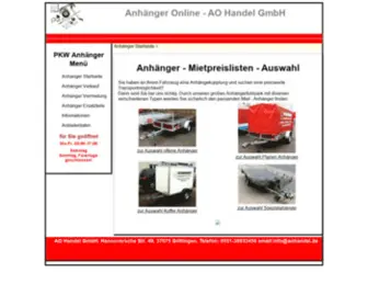 Anhaengerhandel.de(Anhängerhandel in Göttingen) Screenshot