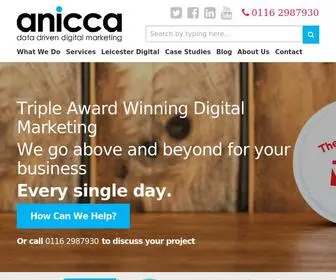 Anicca.co.uk(Digital Marketing Agency based in Leicester) Screenshot
