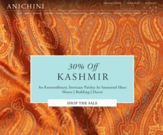 Anichini.com(Luxury Textiles & Home Furnishings) Screenshot