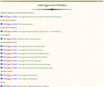 Anilaggrawal.com(Anil Aggrawal's Forensic Websites) Screenshot