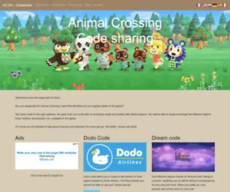 Animal-Crossing-Codes.com(Animal Crossing) Screenshot