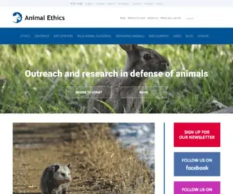 Animal-Ethics.org(Animal Ethics aims to achieve a shift in attitudes towards nonhuman animals. Our vision) Screenshot
