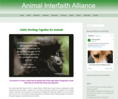 Animal-Interfaith-Alliance.com(Faiths Working Together for Animals Our mission) Screenshot