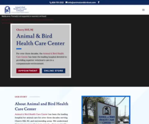 Animalandbirdvet.com(The Animal and Bird Health Care Center and Hospital) Screenshot