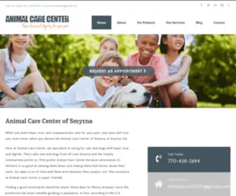 Animalcarecentersmyrna.com(Veterinarian based in Smyrna) Screenshot