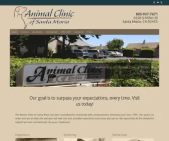 Animalclinicofsantamaria.com(Proud to be serving our small community & surrounding areas since 1991. Our goal) Screenshot