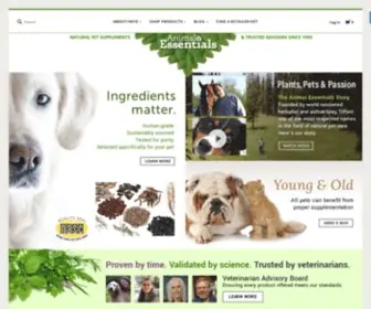 Animalessentials.com(Natural Pet Supplements) Screenshot