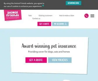 Animalfriends.co.uk(Voted Personal Finance's Best Pet Insurer 2018/9) Screenshot