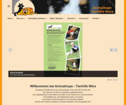 Animalhope-Nitra.at(Animalhope Tierhilfe Nitra) Screenshot
