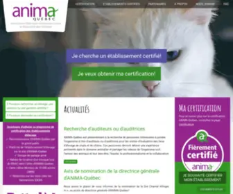 Animaquebec.com(Association Nationale d'Intervention pour le Mieux) Screenshot