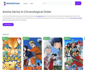 Animechrono.com(Watch all of your favorite anime series in chronological order from start to finish) Screenshot