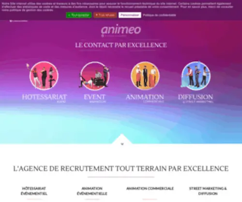 Animeo.fr(Spécialiste du recrutement événementiel) Screenshot