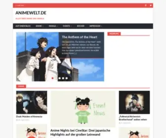 Animewelt.de(Entdecke mit unserem Blogazine die Welt der japanischen Manga & Anime) Screenshot