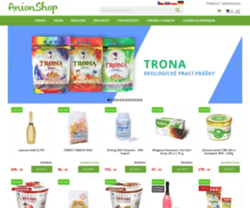 Anionshop.com(Servisní internetové stránky) Screenshot