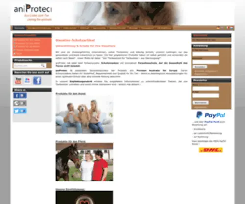 Aniprotec.com(Haustier-Schutzprodukte kaufen im Online-Shop von aniProtec) Screenshot