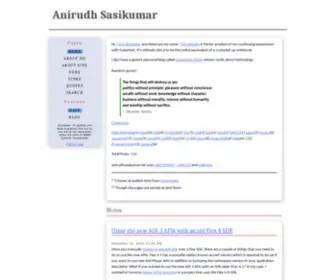 Anirudhsasikumar.net(Anirudh Sasikumar) Screenshot