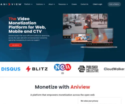 Aniview.com(Video Advertising and Monetization Solutions) Screenshot