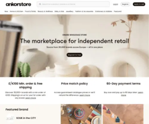 Ankorstore.com(Discover and shop over 25 000 unique brands. For a thriving retailer community) Screenshot