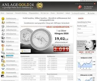 Anlagegold24.de(Goldmünzen Silbermünzen Goldbarren kaufen) Screenshot