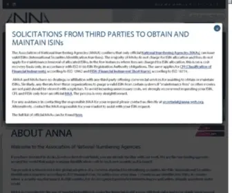 Anna-WEB.org(The Association of National Numbering Agencies (ANNA)) Screenshot