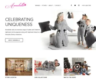 Annabelleuae.com(Annabelle sells an extensive range of Ladies and Children's nightwear and loungewear along with nightwear based on your favourite Disney characters) Screenshot