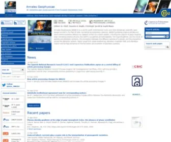 Annales-Geophysicae.net(ANGEO) Screenshot