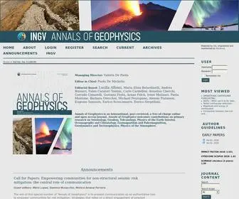 Annalsofgeophysics.eu(Annals of Geophysics) Screenshot