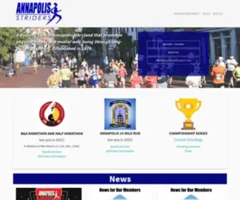 Annapolisstriders.org(A Running Club in Annapolis Maryland that promotes physical fitness and mental well) Screenshot