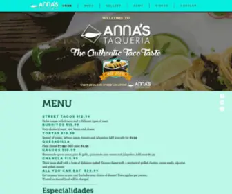 Annastaqueriareno.com(Anna's Taqueria) Screenshot