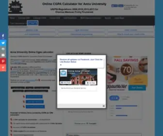 AnnauniversitycGpacalc.com(Online CGPA GPA calculator for Anna university) Screenshot