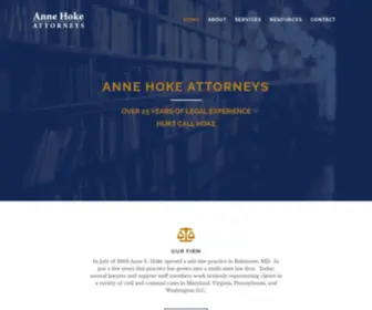 Annehokelaw.com(The Law offices of Anne Hoke) Screenshot