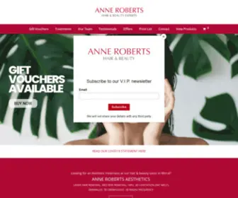 Annerobertsoxton.com(Beauty Salon Wirral) Screenshot